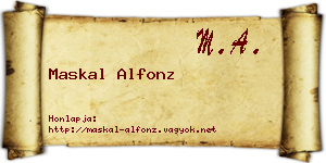 Maskal Alfonz névjegykártya